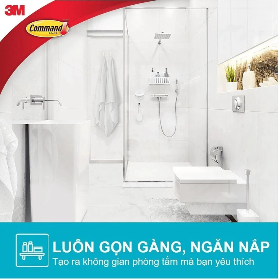 Móc dán tường nhà tắm Command™ 17003b - Chịu lực 2.2 kg - 1 cái/vỉ - 7012591951, , large image number 2